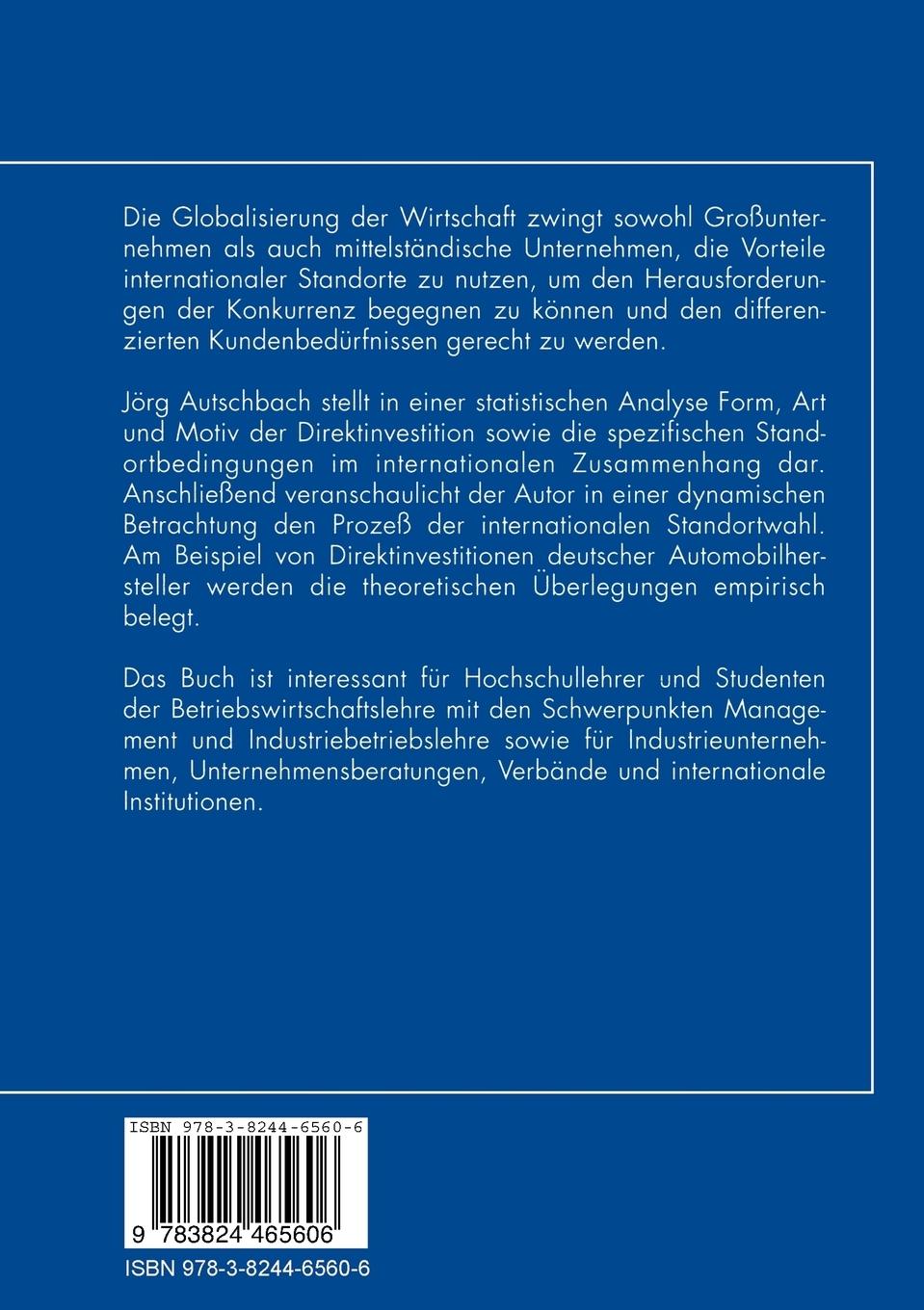 Rückseitencover Internationale Standortwahl