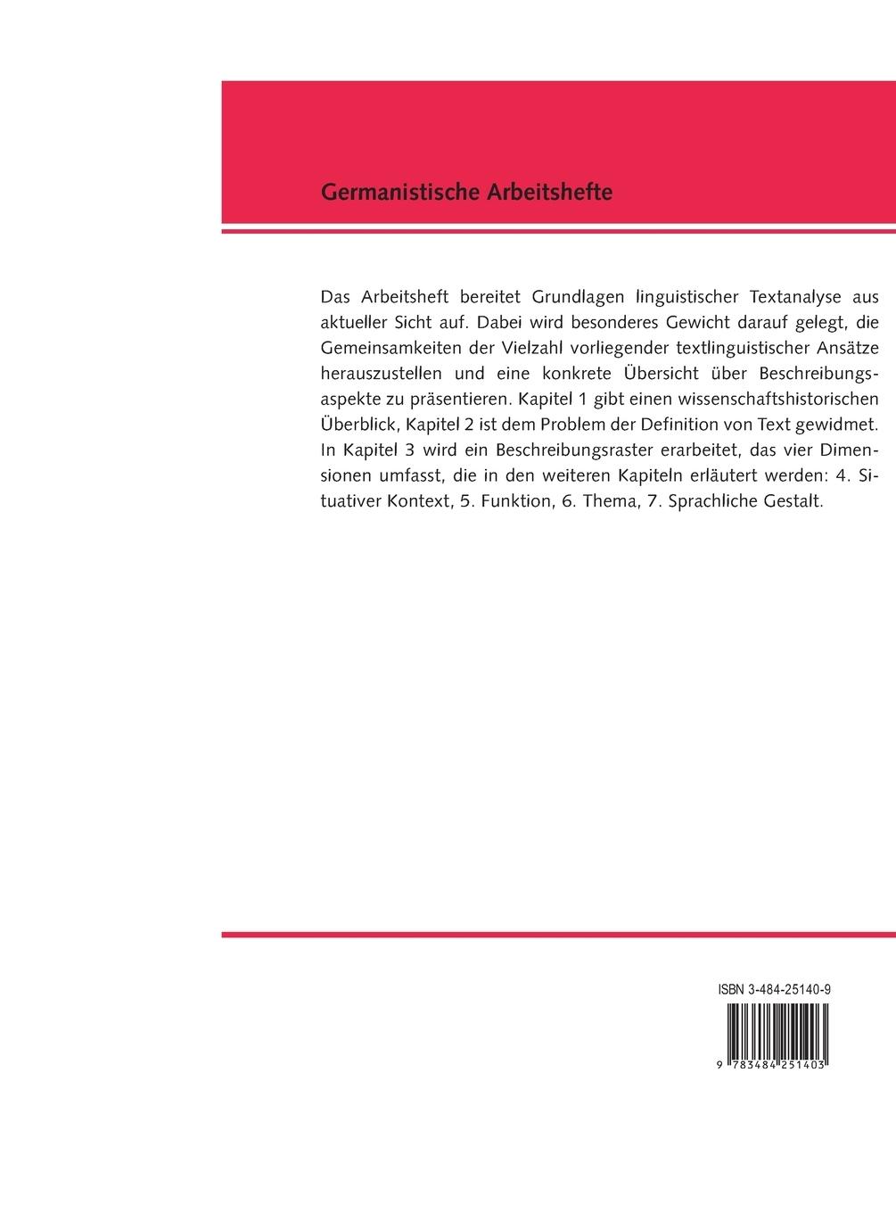 Rückseitencover Textlinguistik