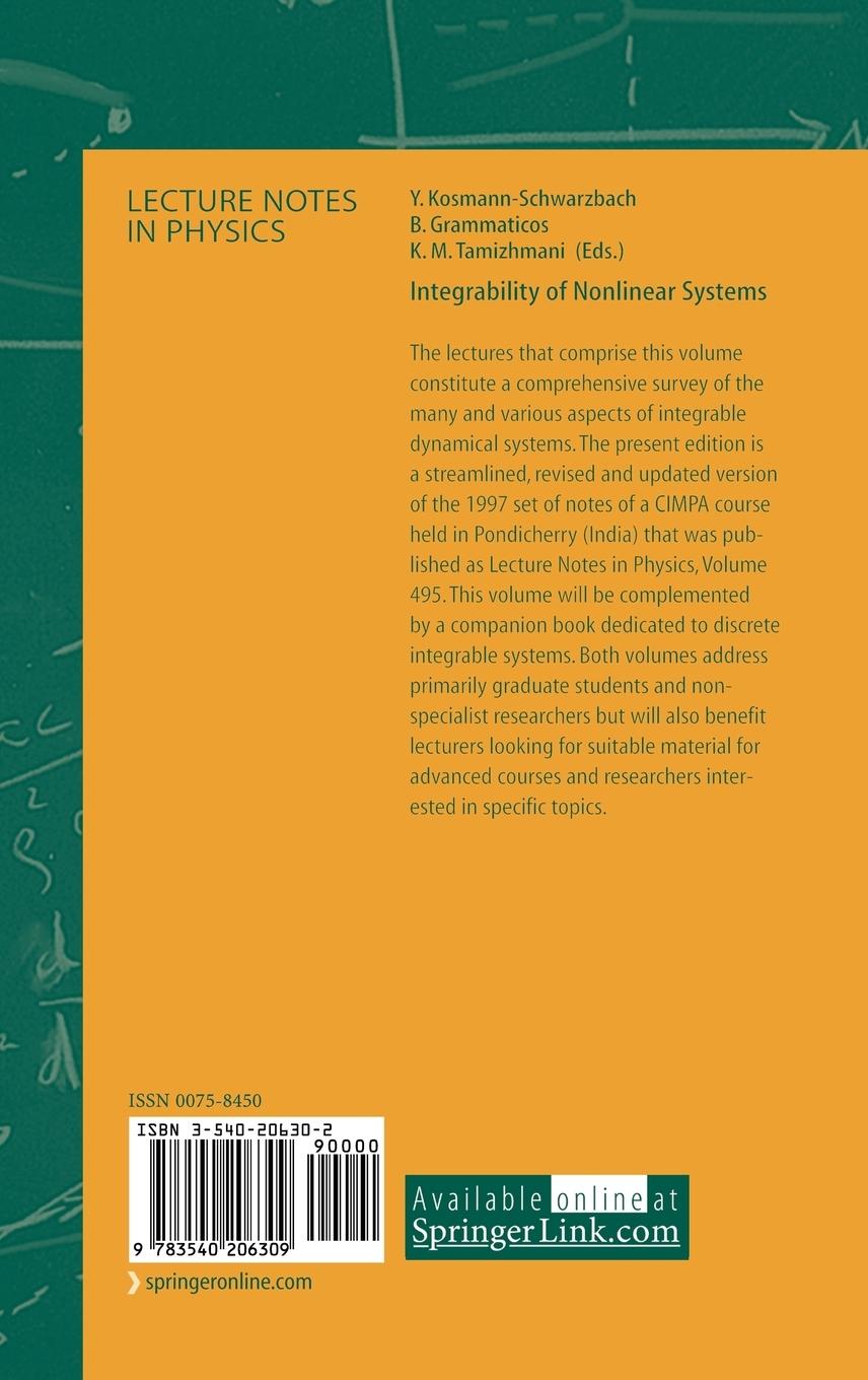 Rückseitencover Integrability of Nonlinear Systems