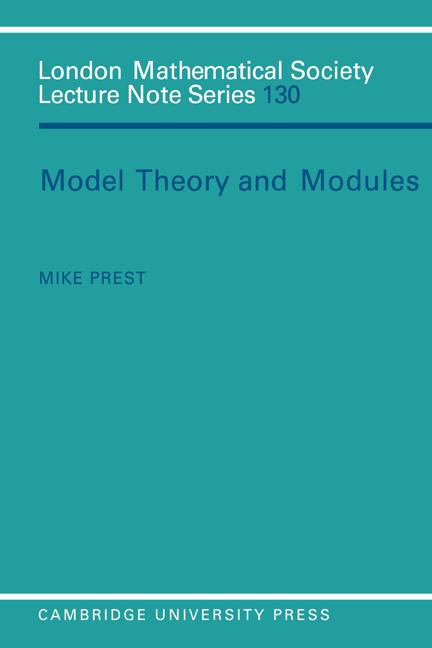 Vorderes Coverbild Model Theory and Modules