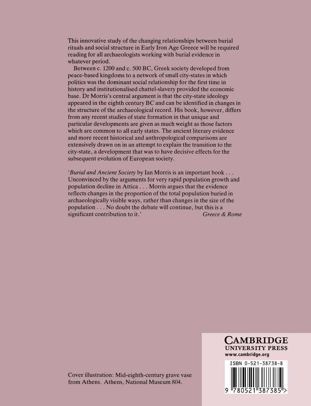 Rückseitencover Burial and Ancient Society