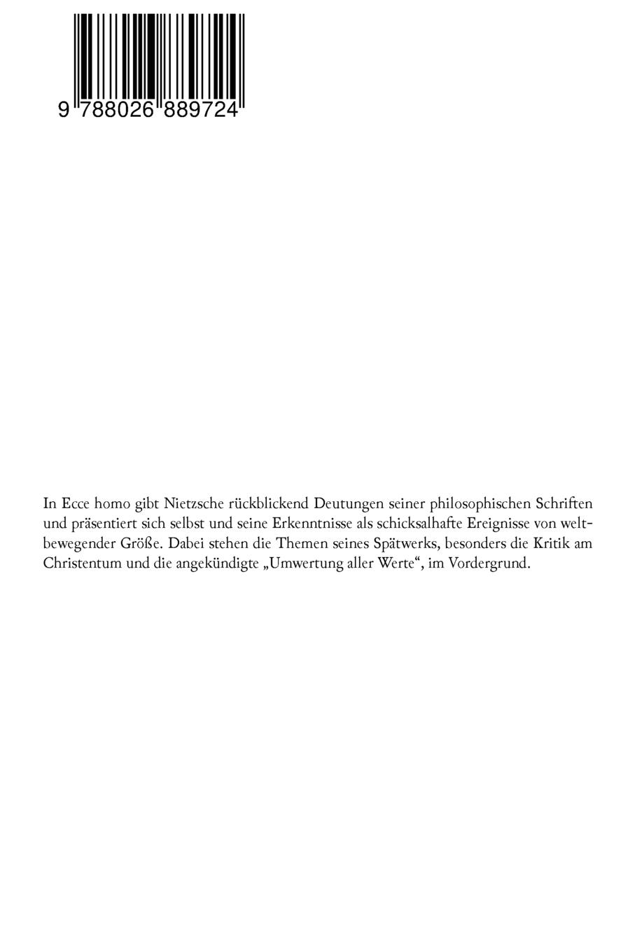 Rückseitencover Ecce homo