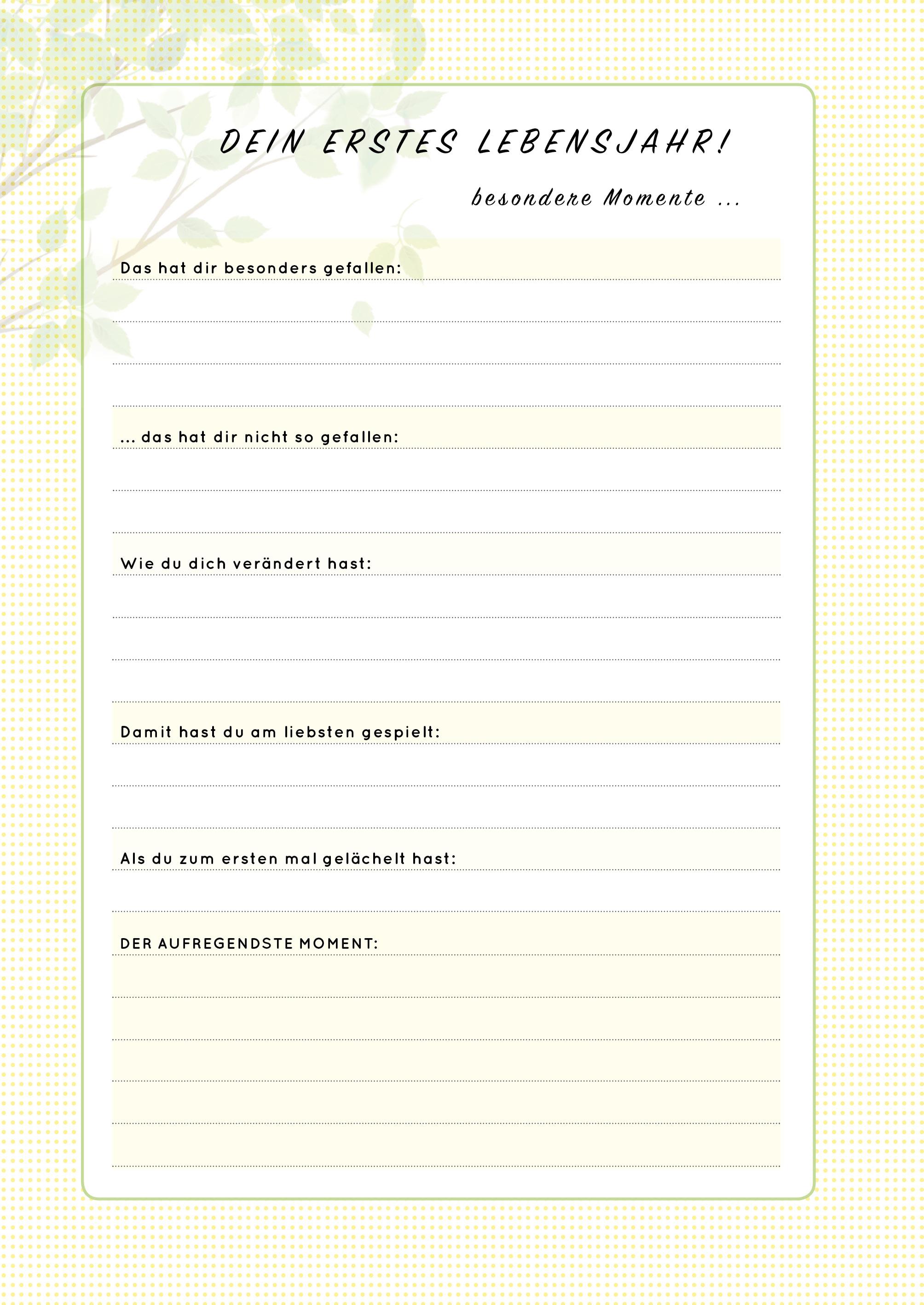 Beispielinhalt (Bild) Dein Leben in einem Buch