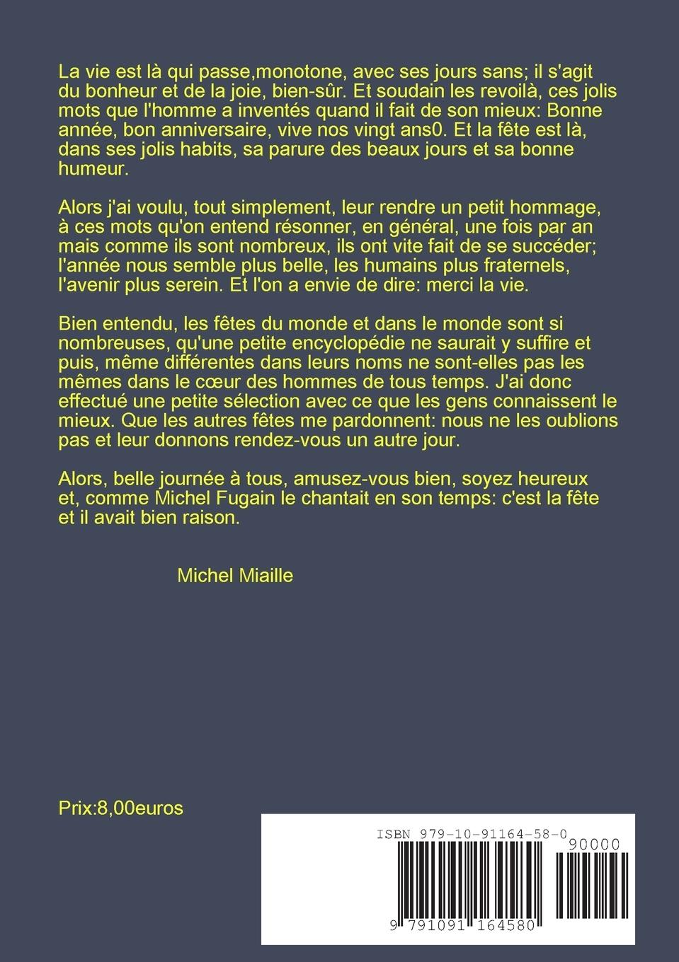 Rückseitencover Poèmes pour célèbrer les fêtes