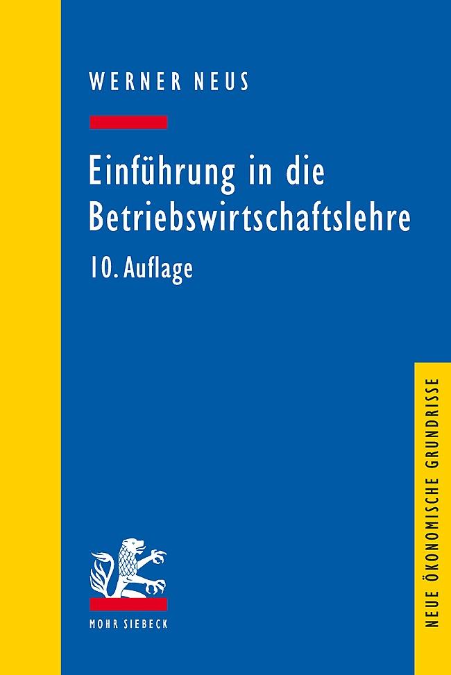 Vorderes Coverbild Einführung in die Betriebswirtschaftslehre aus institutionenökonomischer Sicht