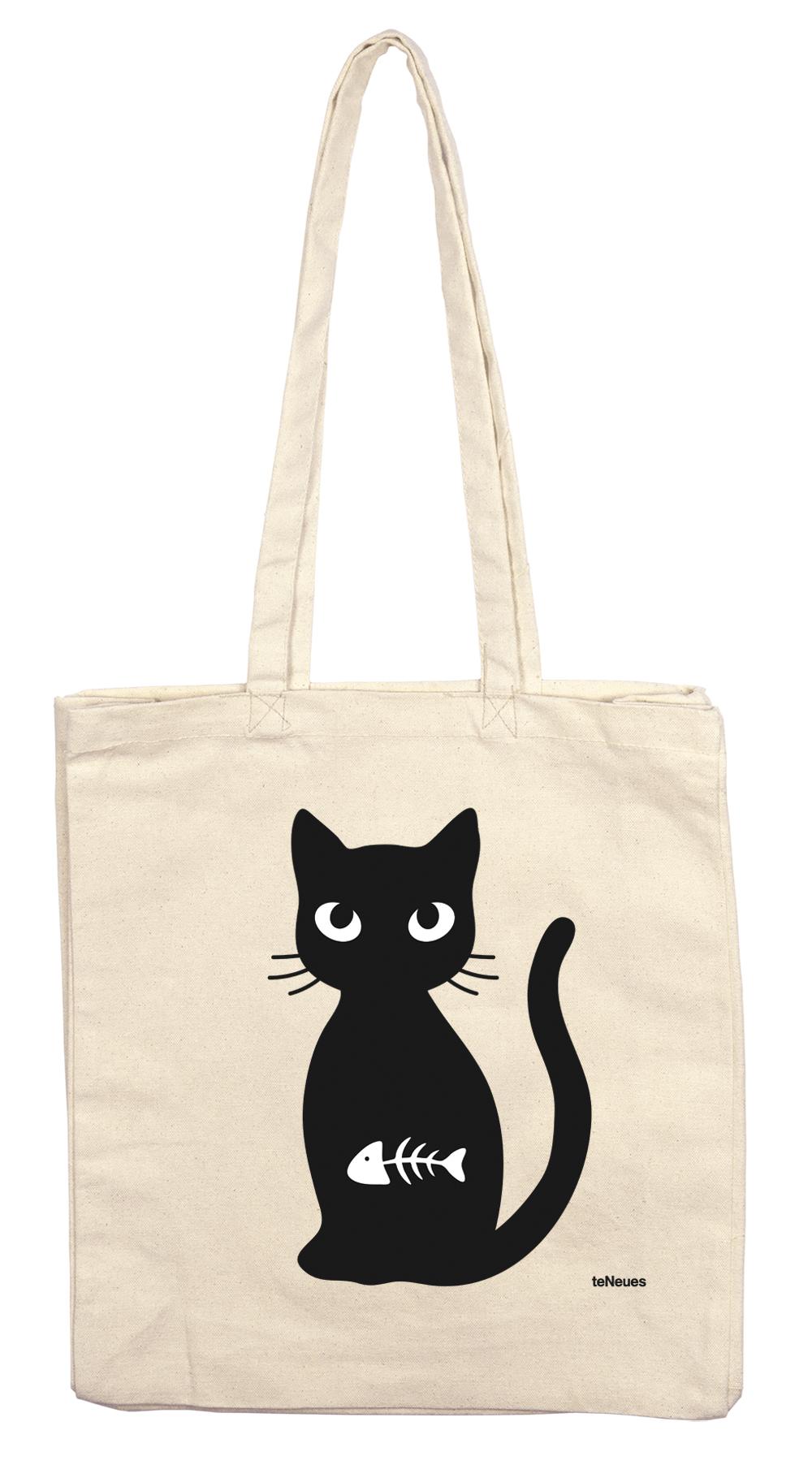 Vorderes Coverbild Stofftasche Katze mit Fisch