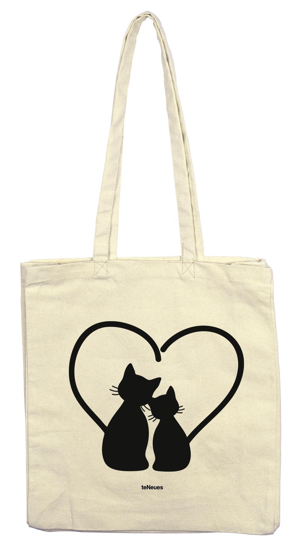 Vorderes Coverbild Stofftasche Herzkatzen