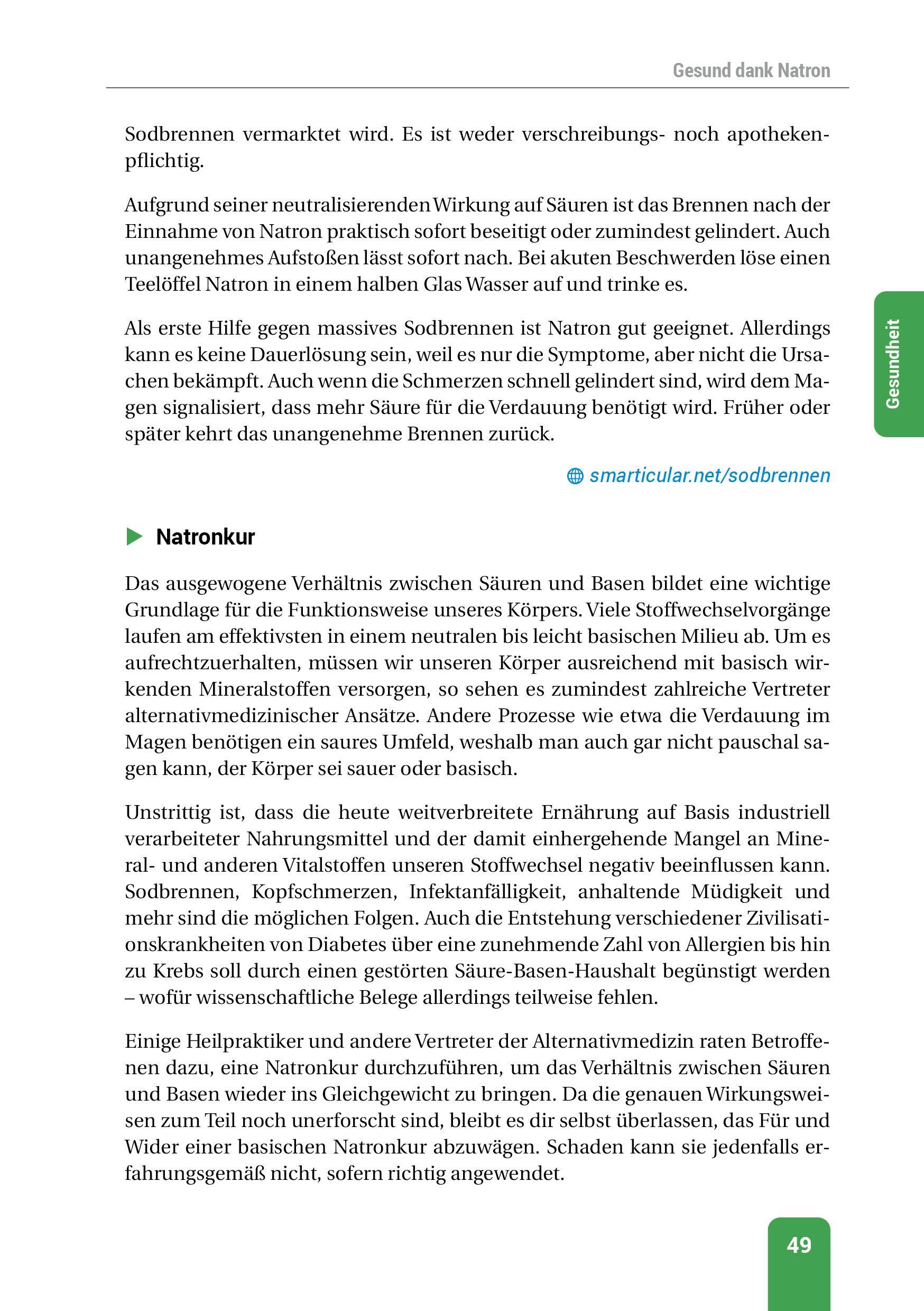 Beispielinhalt (Bild) Das Natron-Handbuch