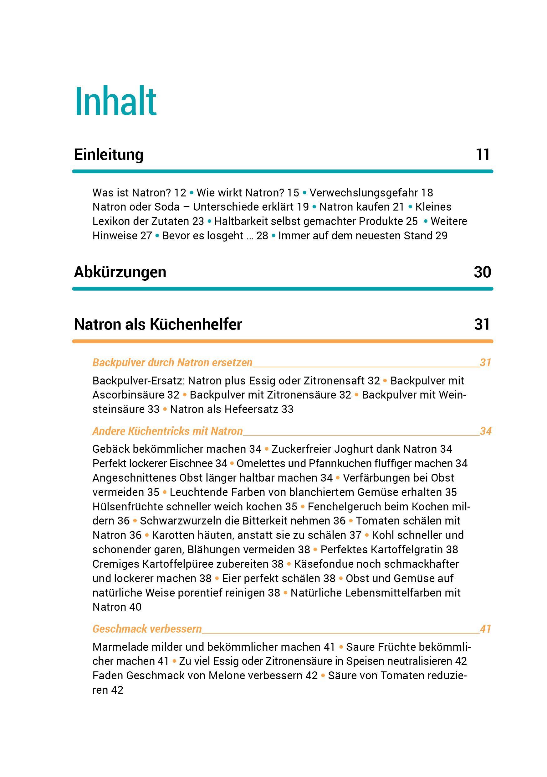 Beispielinhalt (Bild) Das Natron-Handbuch