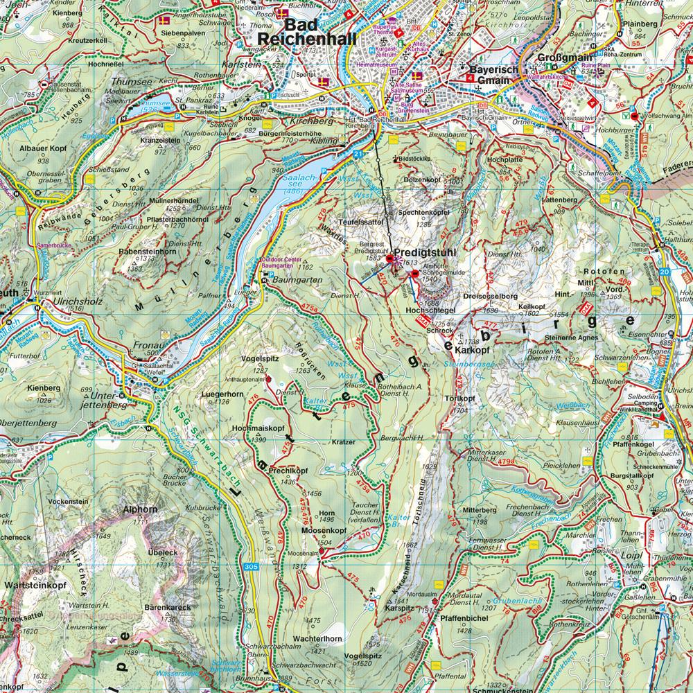 Beispielinhalt (Bild) Loferer - Leogang - Steinberge - Berchtesgarden 1 : 50 000 Wanderkarte