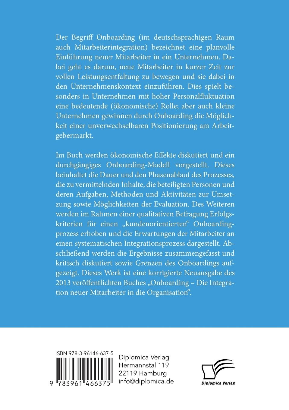 Rückseitencover Onboarding: Erwartungen der Mitarbeiter an einen systematischen Integrationsprozess