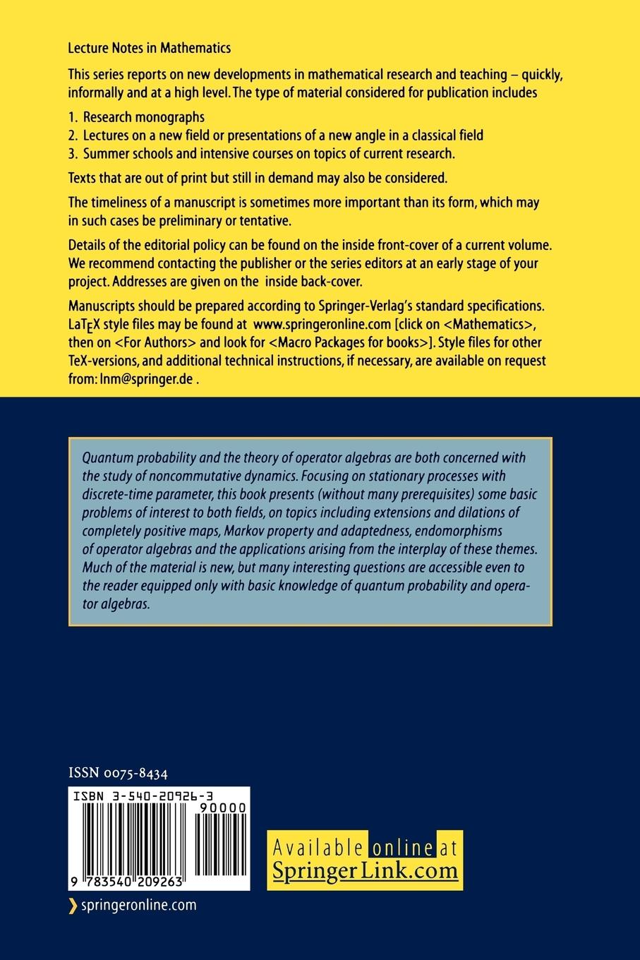 Rückseitencover Noncommutative Stationary Processes