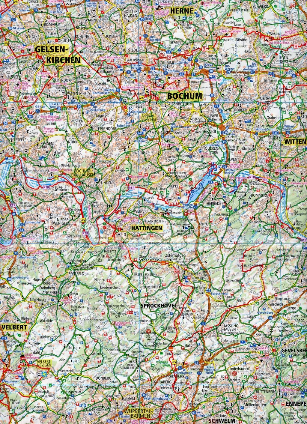 Beispielinhalt (Bild) Ruhrgebiet 1:100 000