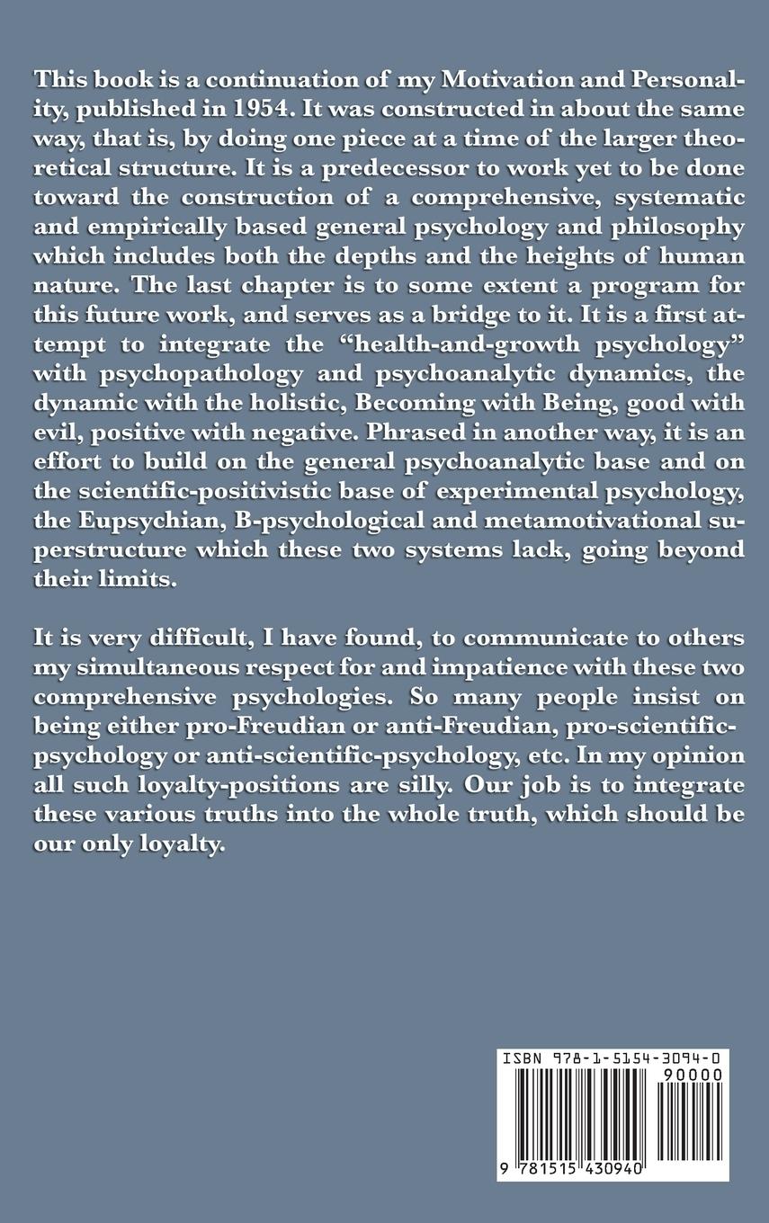 Rückseitencover Toward a Psychology of Being