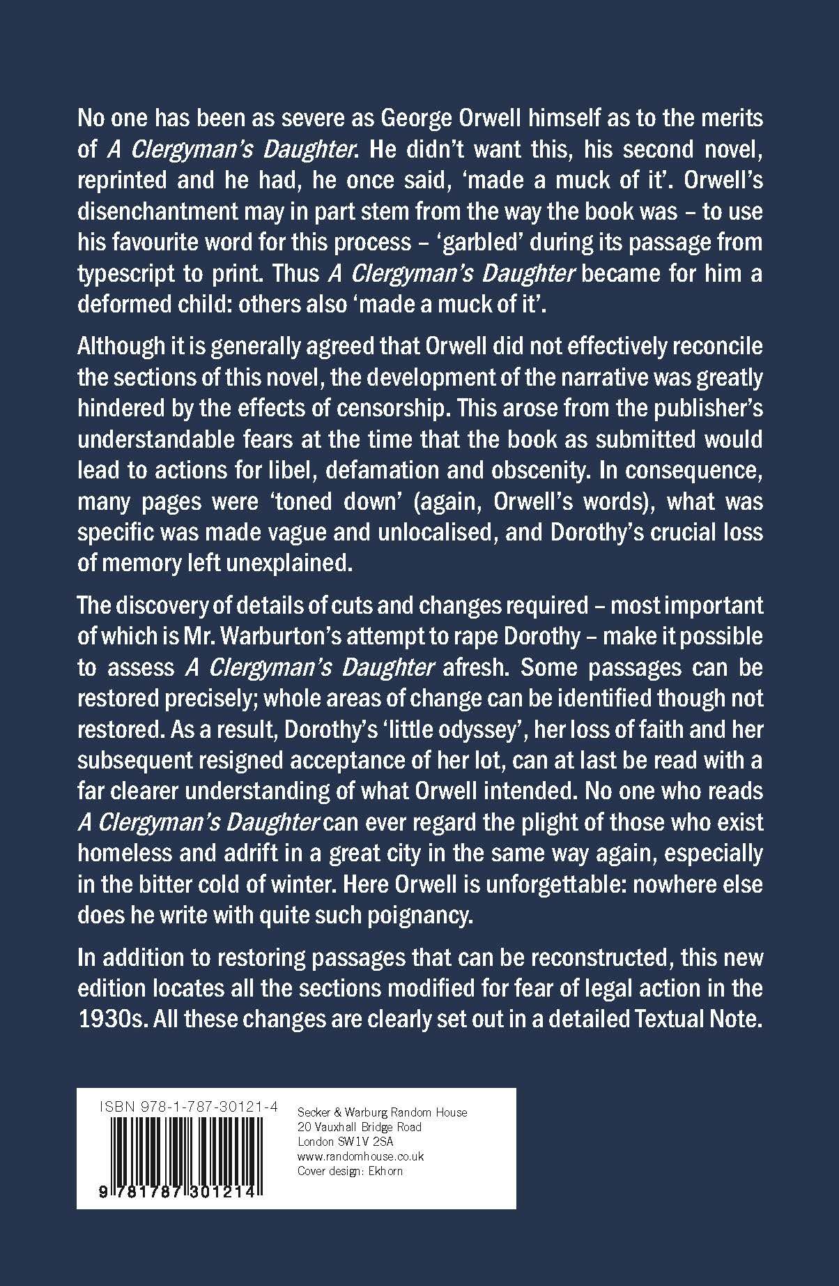 Rückseitencover A Clergyman's Daughter