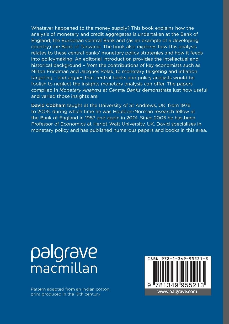Rückseitencover Monetary Analysis at Central Banks