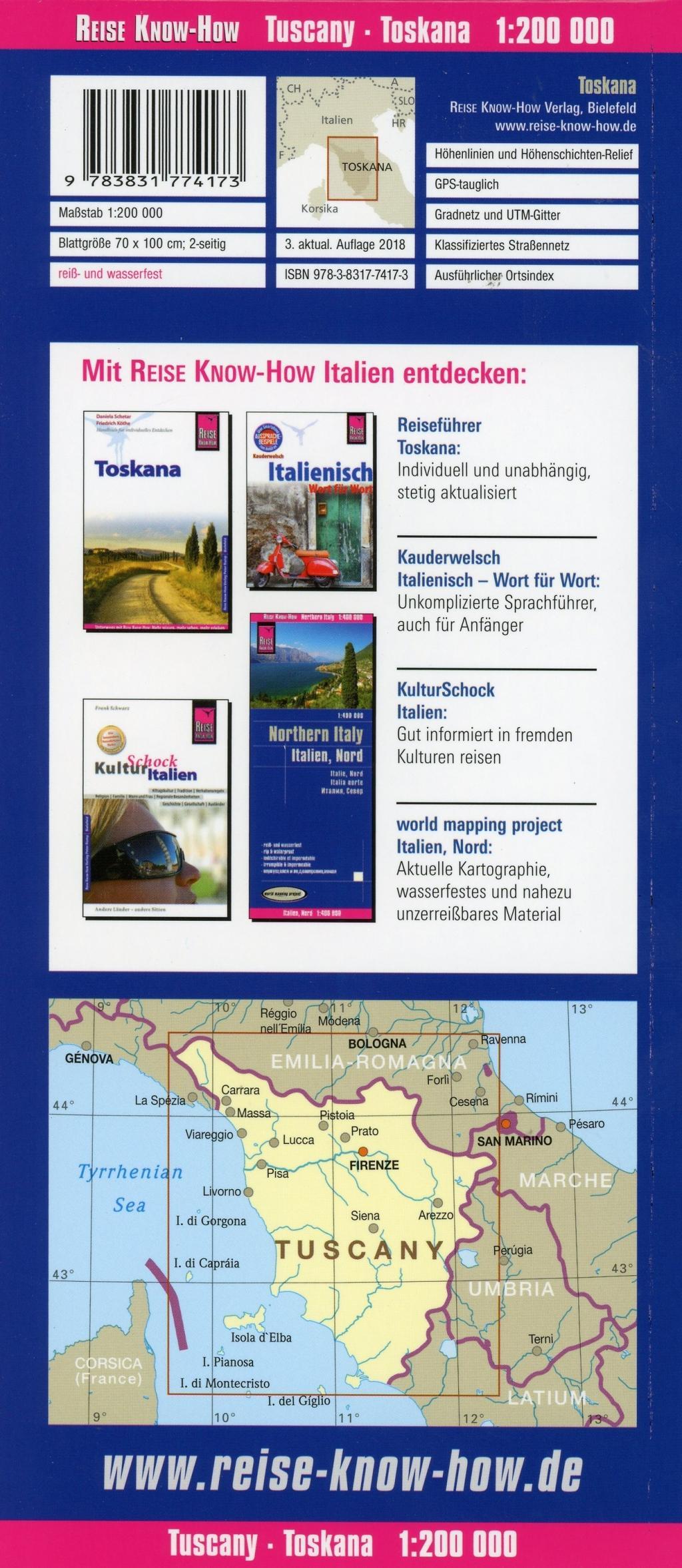 Beispielinhalt (Bild) Reise Know-How Landkarte Toskana (1:200.000)