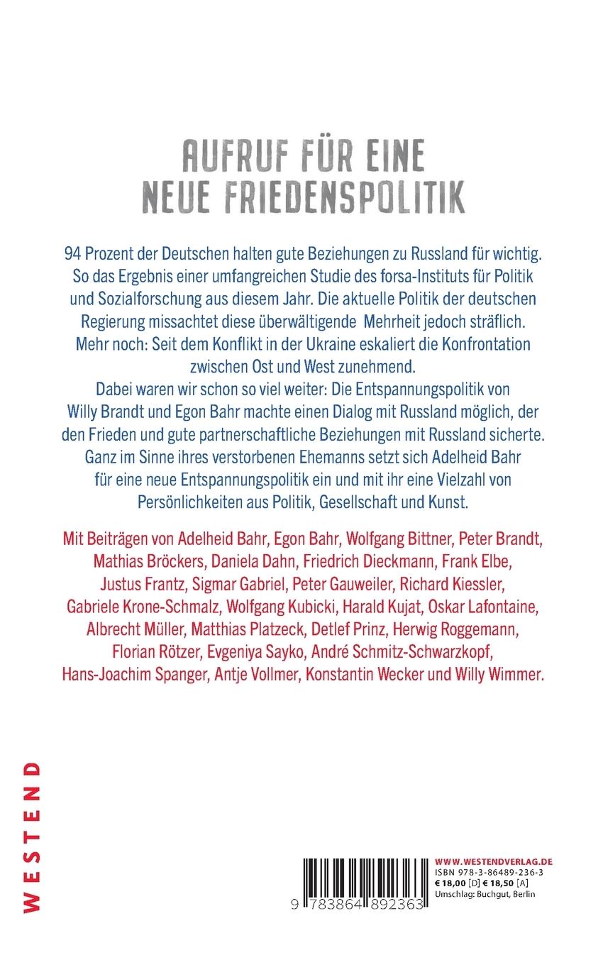 Rückseitencover Warum wir Frieden und Freundschaft mit Russland brauchen