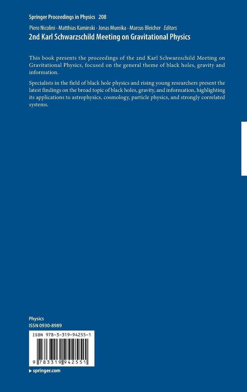 Rückseitencover 2nd Karl Schwarzschild Meeting on Gravitational Physics