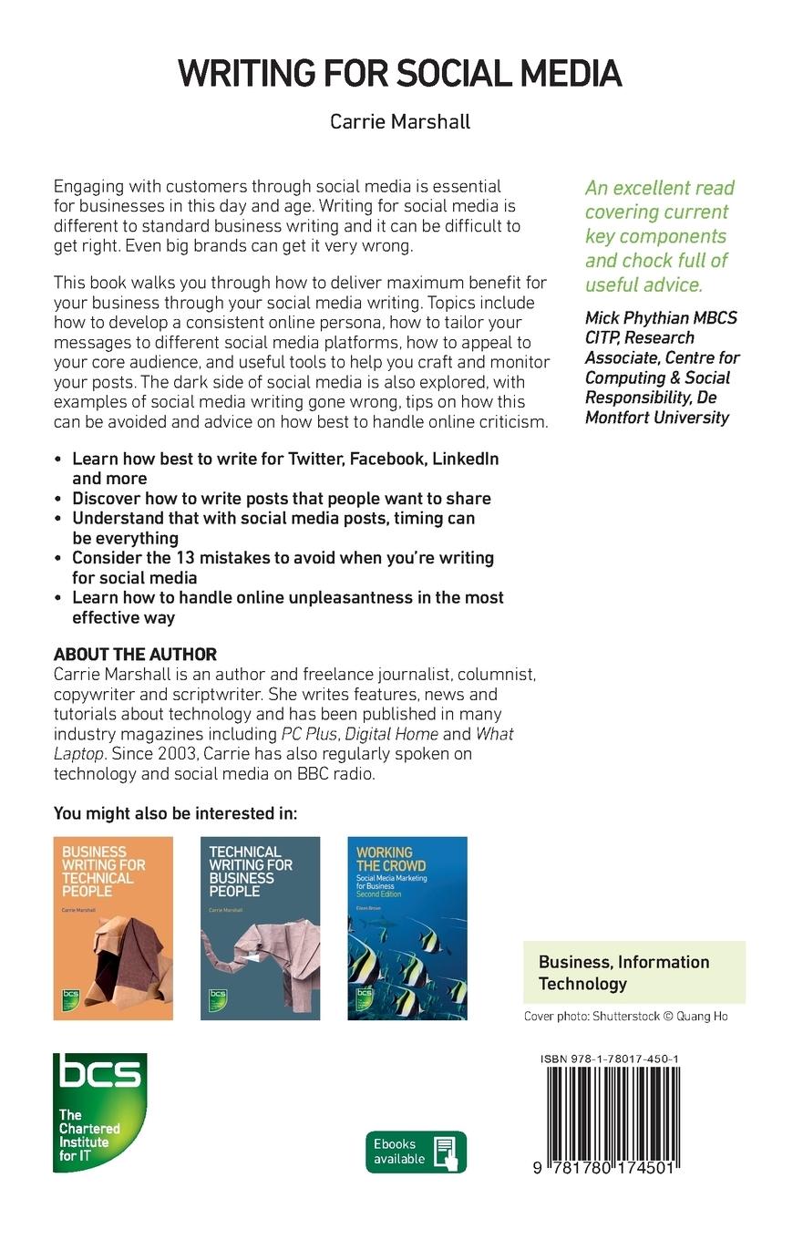 Rückseitencover Writing for Social Media