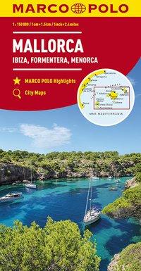 Vorderes Coverbild MARCO POLO Karte Mallorca, Ibiza, Formentera, Menorca 1:150 000