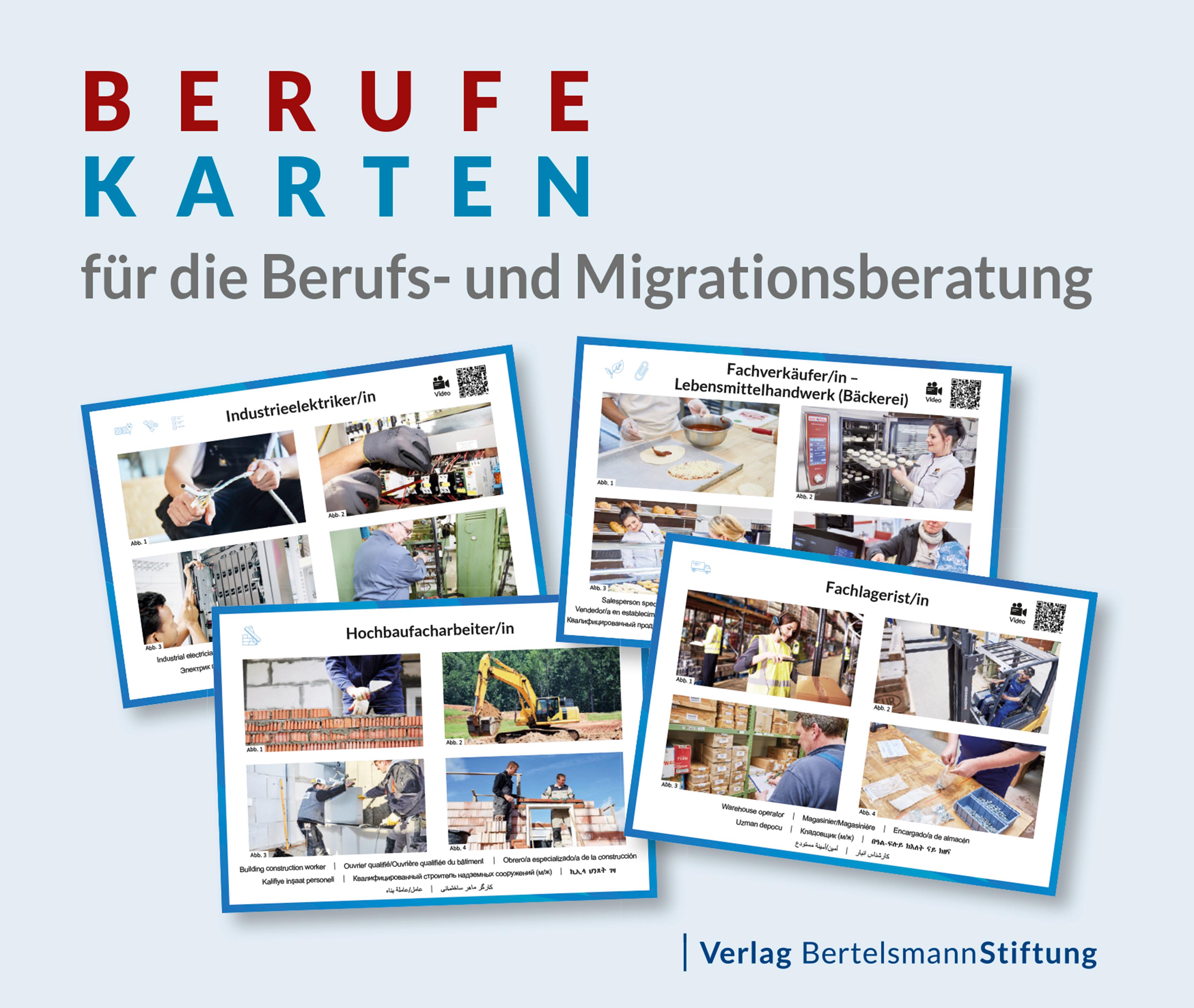 Vorderes Coverbild Berufekarten für die Berufs- und Migrationsberatung
