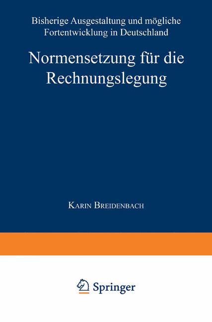 Vorderes Coverbild Normensetzung für die Rechnungslegung