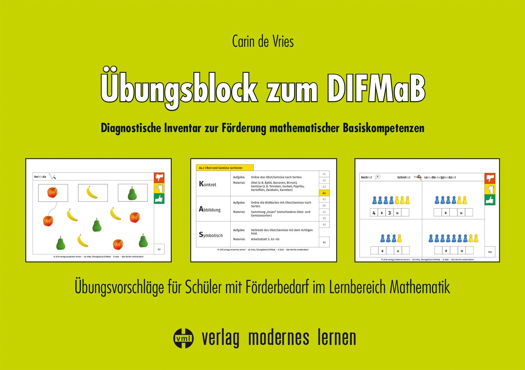 Vorderes Coverbild Übungsblock zum DIFMaB (Diagnostisches Inventar zur Förderung mathematischer Basiskompetenzen)