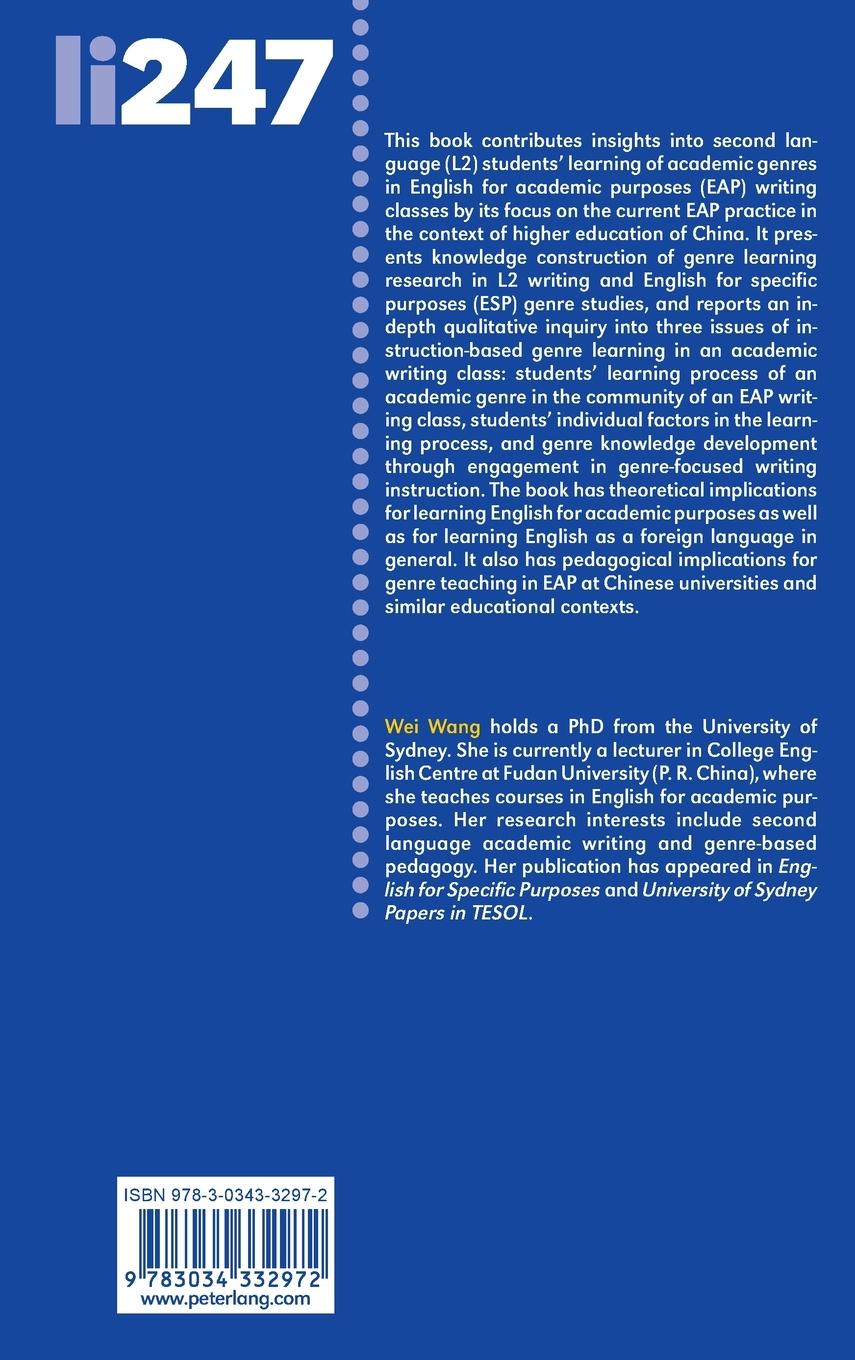 Rückseitencover Researching Learning and Learners in Genre-based Academic Writing Instruction