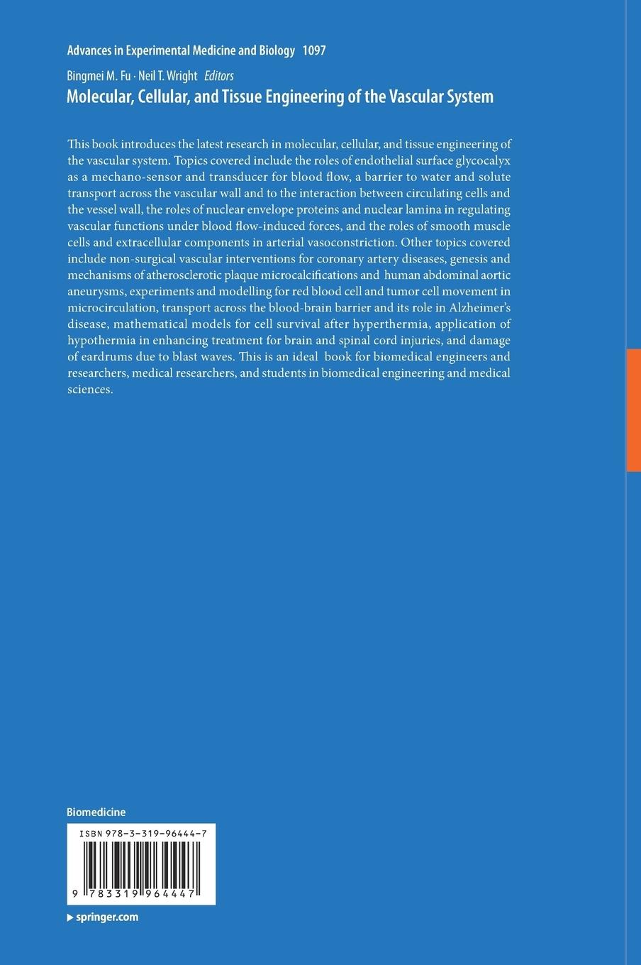 Rückseitencover Molecular, Cellular, and Tissue Engineering of the Vascular System