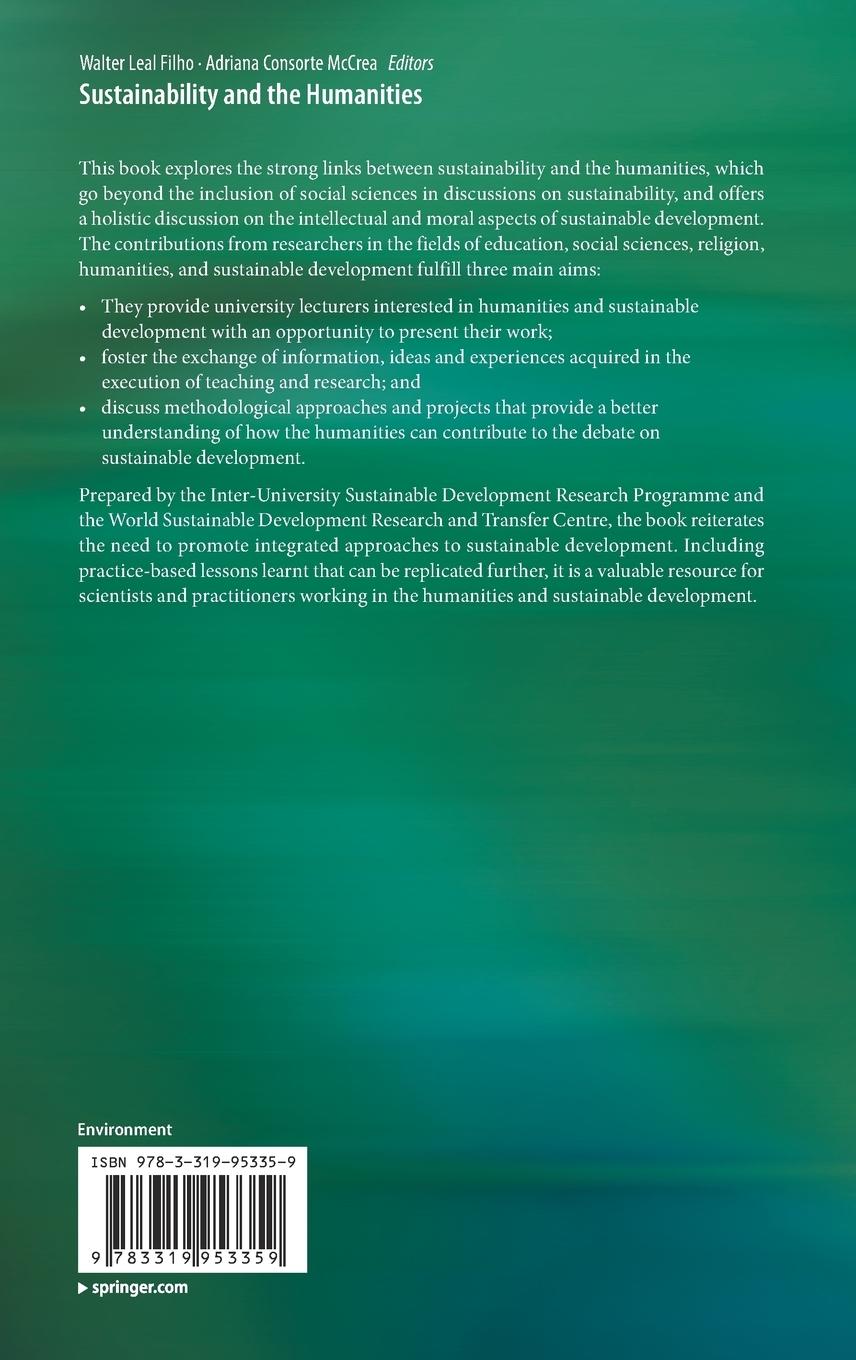 Rückseitencover Sustainability and the Humanities