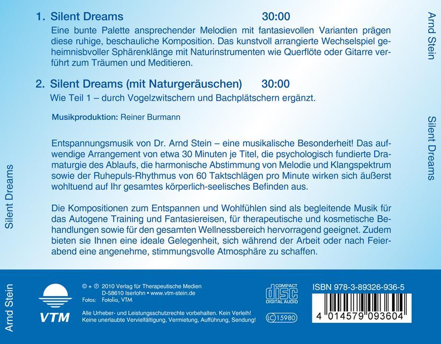 Rückseitencover Silent Dreams. CD