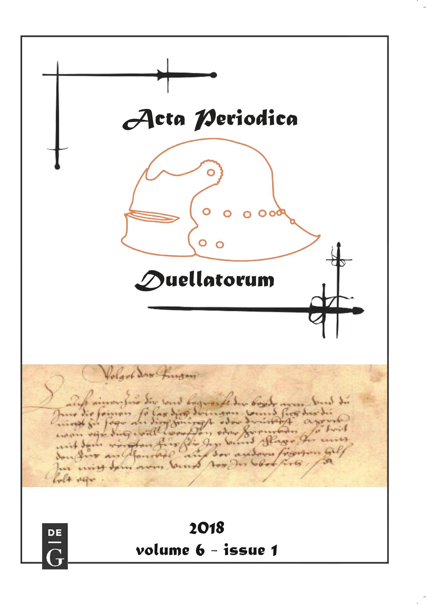Vorderes Coverbild Acta Periodica Duellatorum (vol. 6, issue 1)