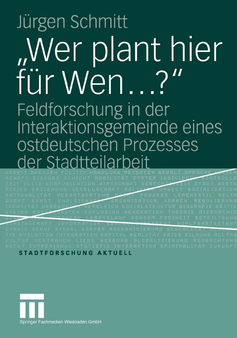 Vorderes Coverbild "Wer plant hier für Wen...?"