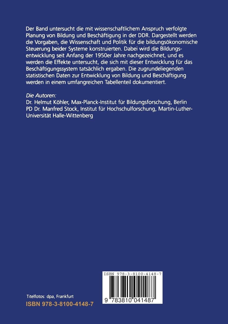 Rückseitencover Bildung nach Plan?