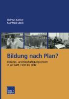 Vorderes Coverbild Bildung nach Plan?