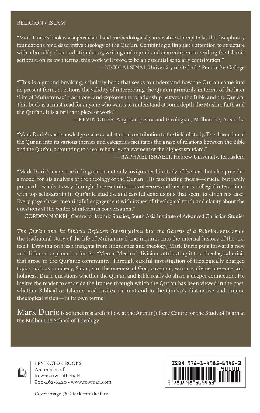 Rückseitencover Qur'an and Its Biblical Reflexes