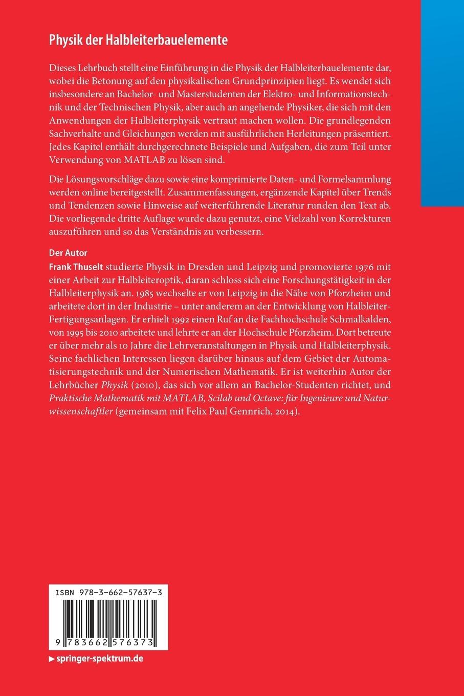 Rückseitencover Physik der Halbleiterbauelemente