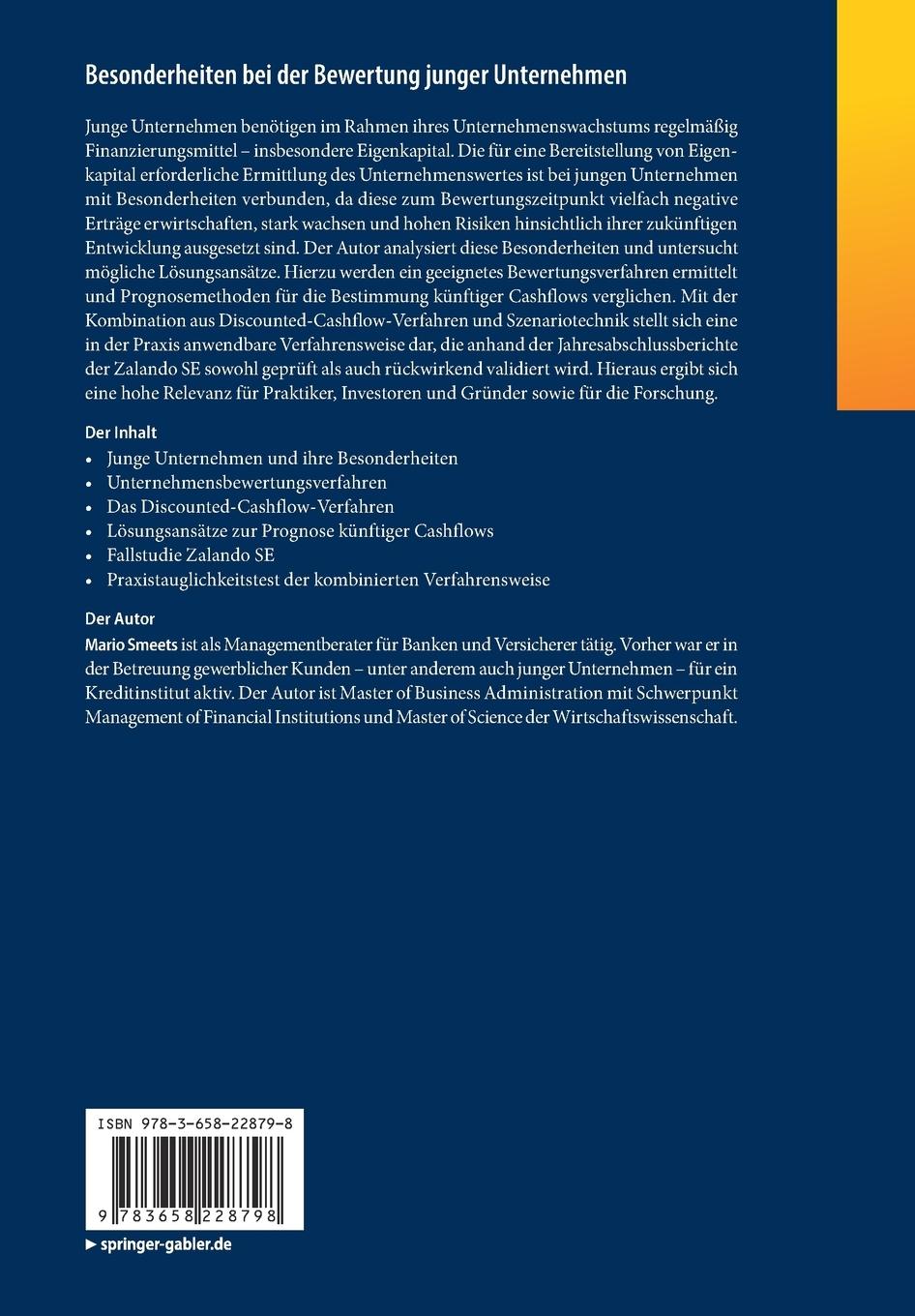 Rückseitencover Besonderheiten bei der Bewertung junger Unternehmen