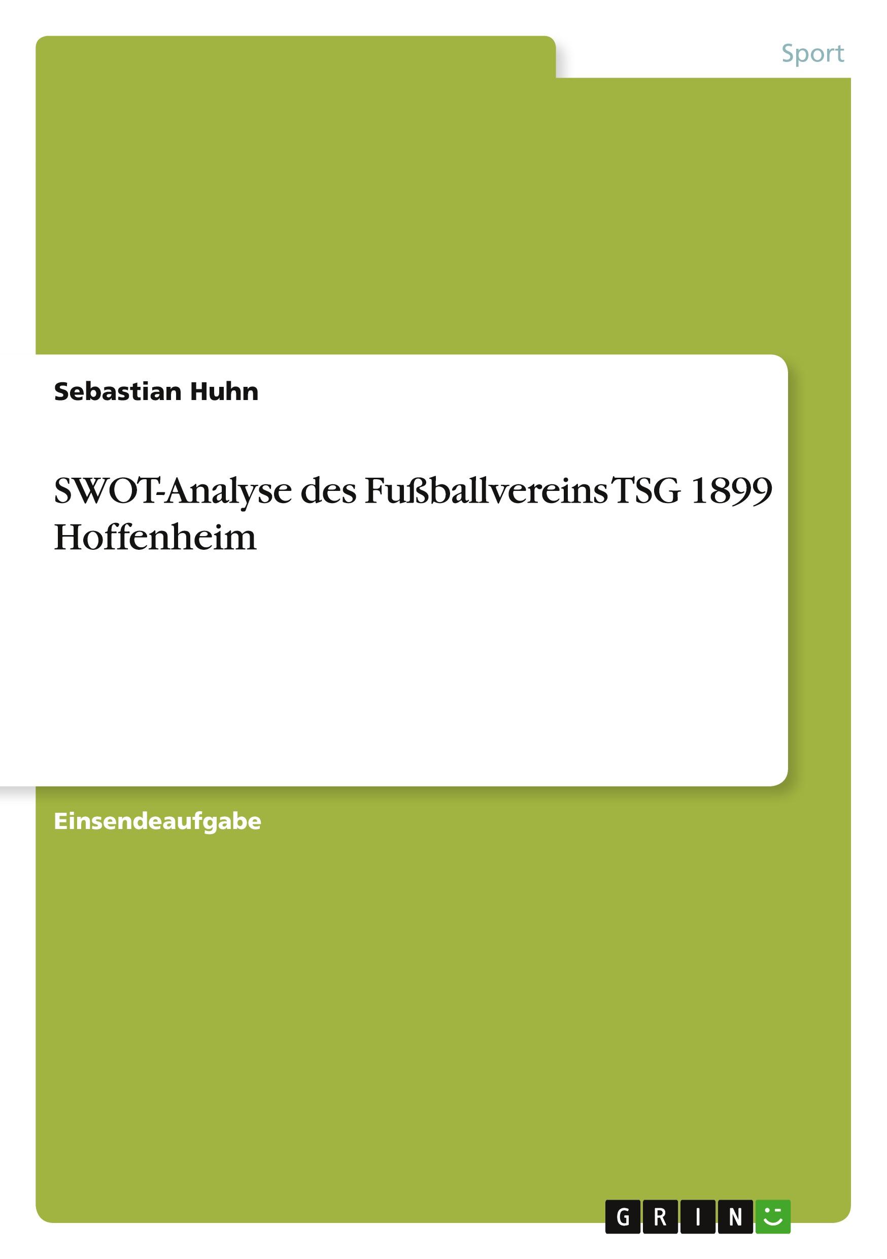Vorderes Coverbild SWOT-Analyse des Fußballvereins TSG 1899 Hoffenheim