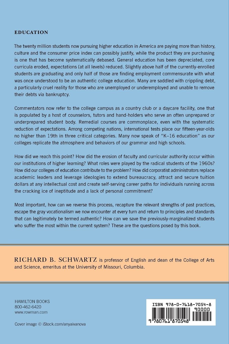 Rückseitencover Postwar Higher Education in America