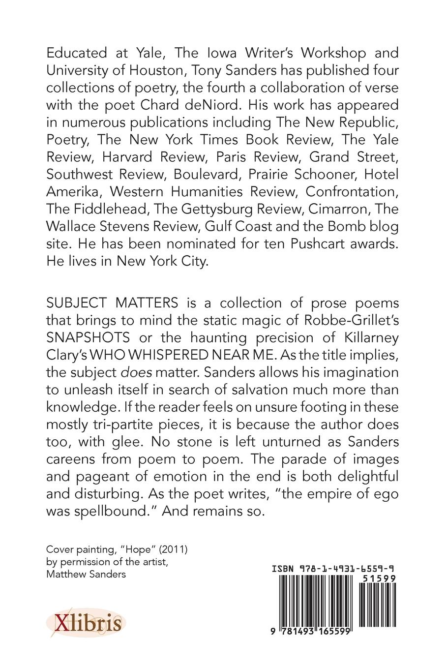 Rückseitencover Subject Matters