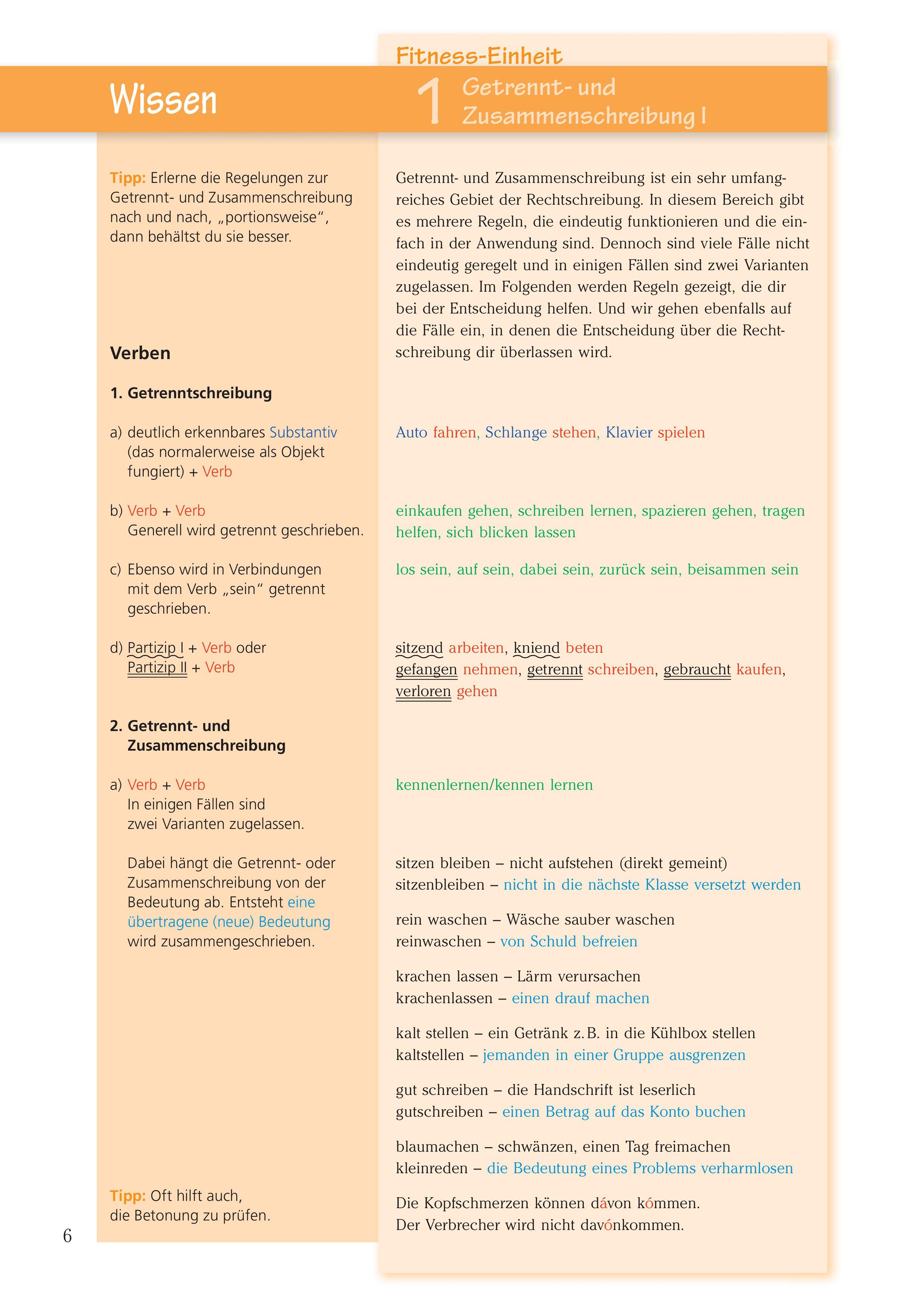 Beispielinhalt (Bild) Rechtschreibung, Grammatik und Zeichensetzung. Deutsch Klasse 7-10.