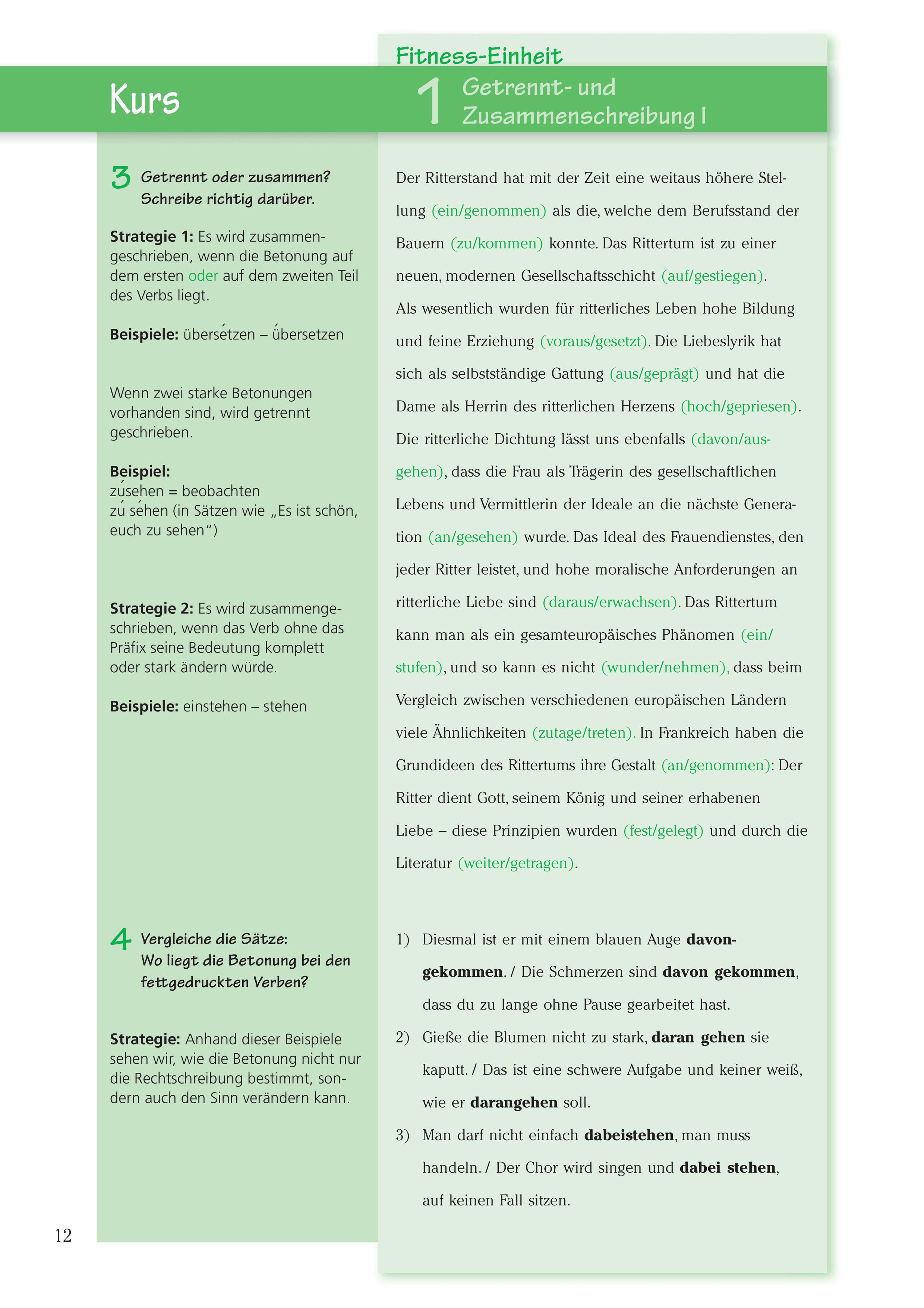 Beispielinhalt (Bild) Rechtschreibung, Grammatik und Zeichensetzung. Deutsch Klasse 7-10.