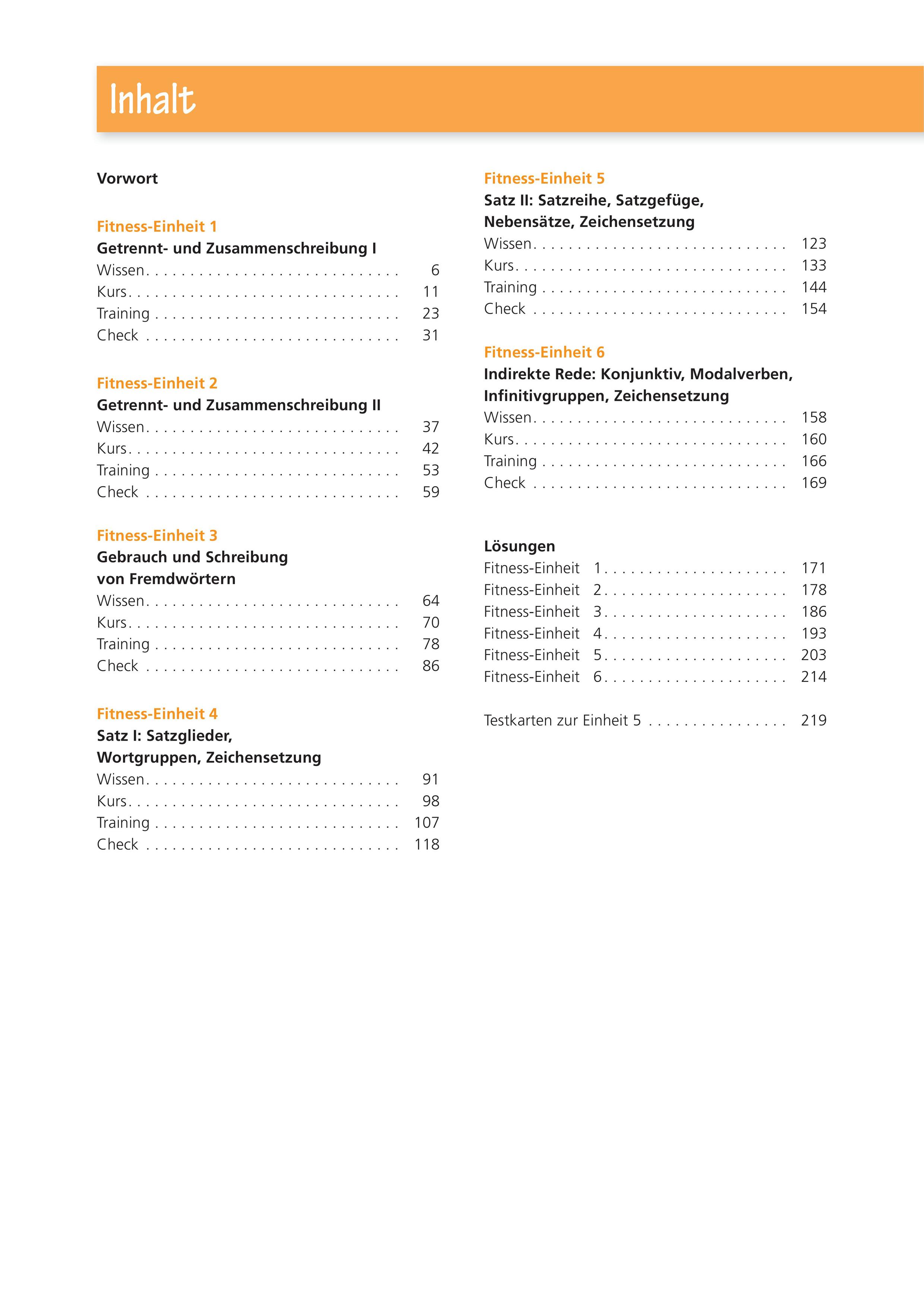 Beispielinhalt (Bild) Rechtschreibung, Grammatik und Zeichensetzung. Deutsch Klasse 7-10.