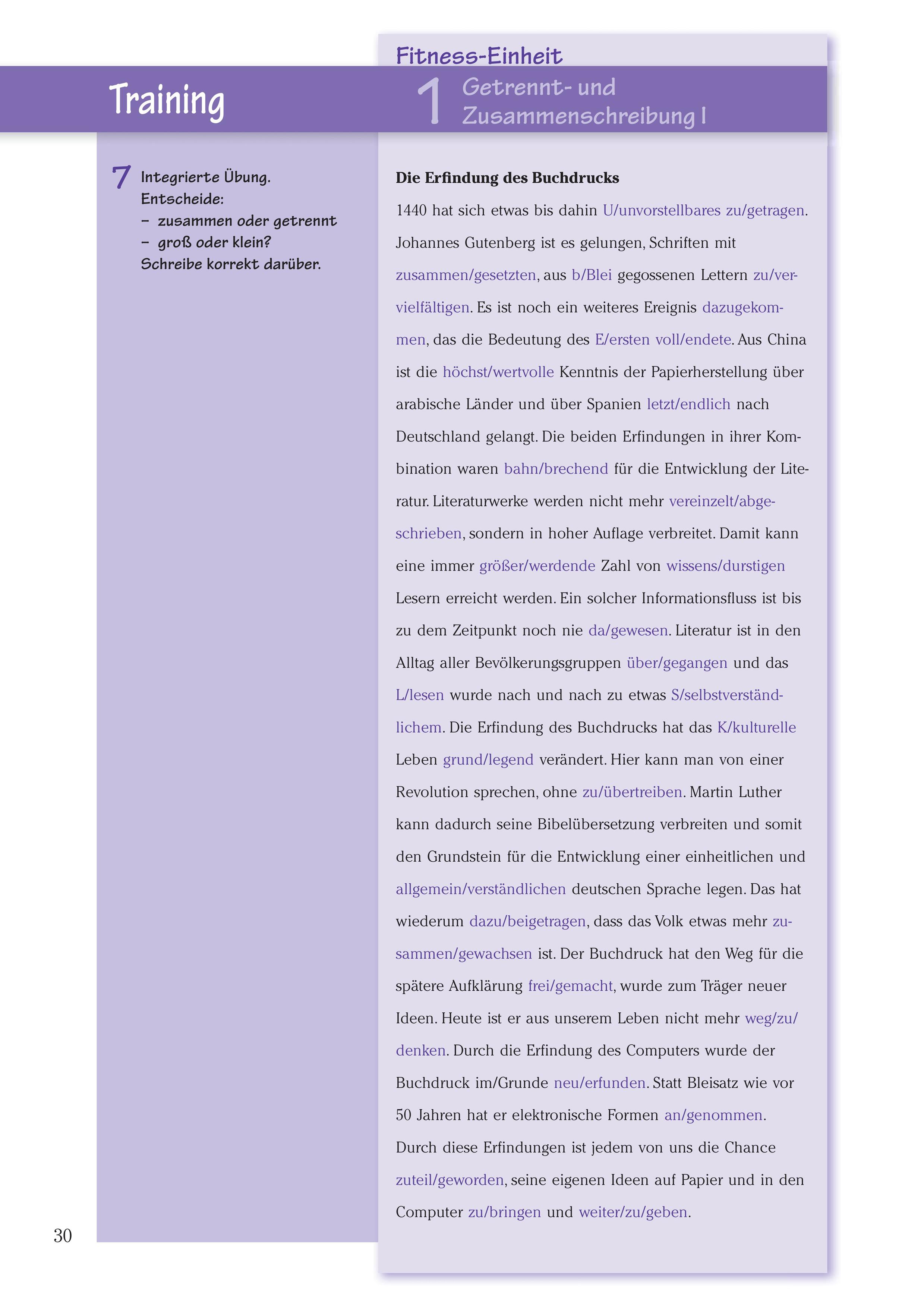 Beispielinhalt (Bild) Rechtschreibung, Grammatik und Zeichensetzung. Deutsch Klasse 7-10.