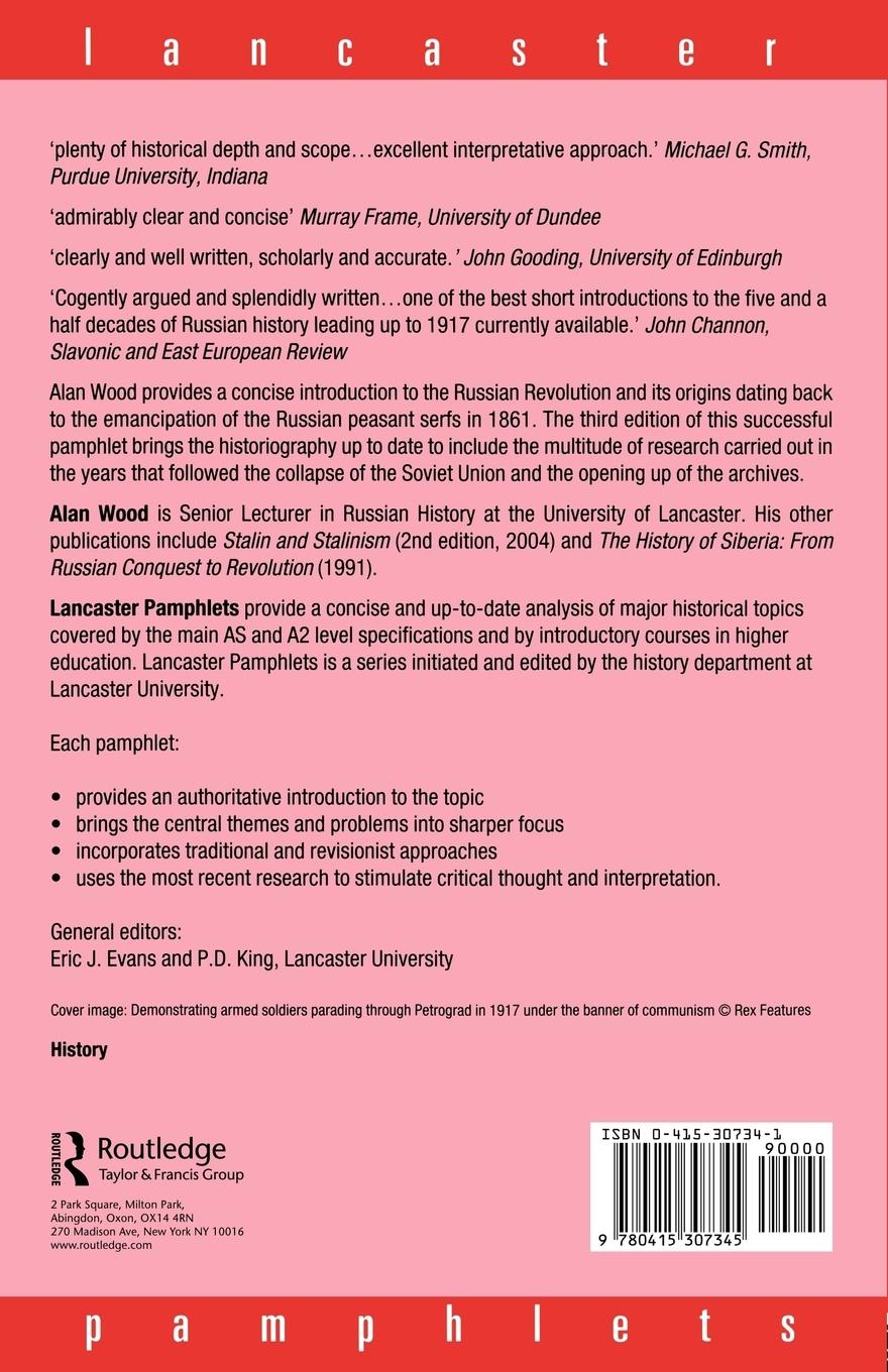 Rückseitencover The Origins of the Russian Revolution, 1861-1917