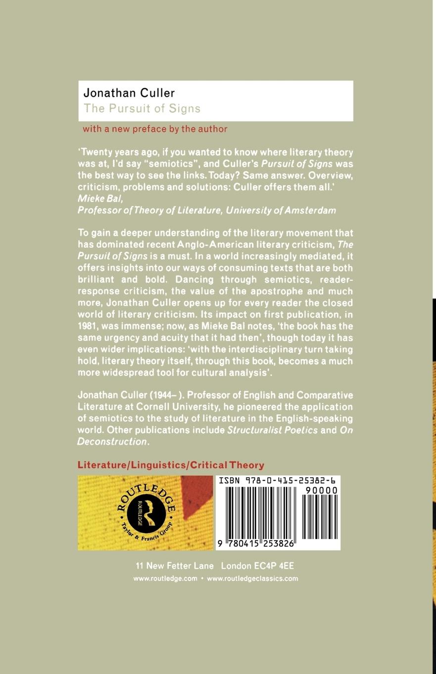 Rückseitencover The Pursuit of Signs