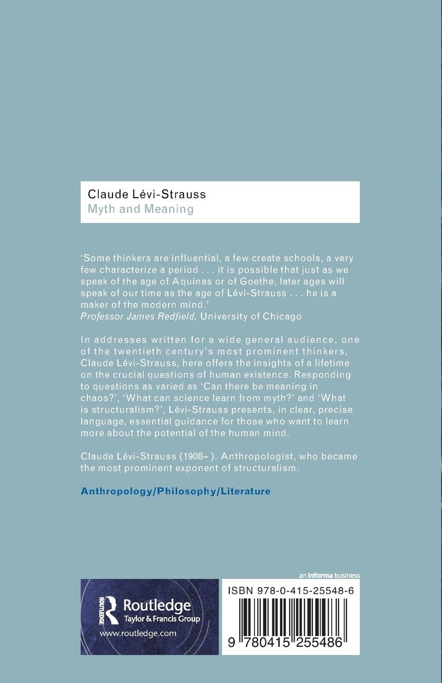 Rückseitencover Myth and Meaning