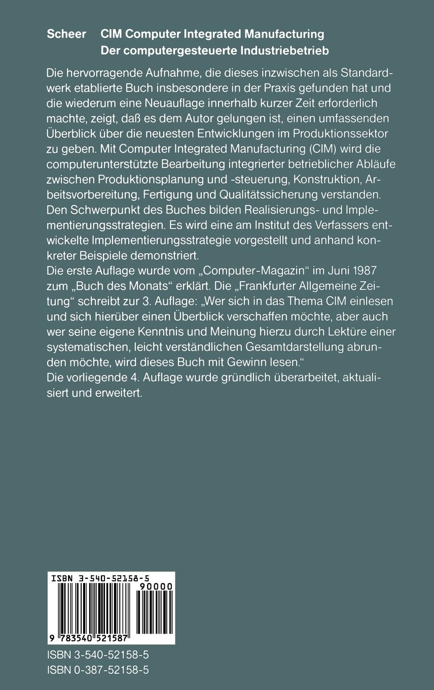 Rückseitencover CIM Computer Integrated Manufacturing